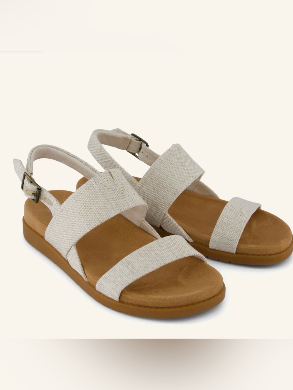 Women's Toms Beige Two-Strap Comfort Sandals